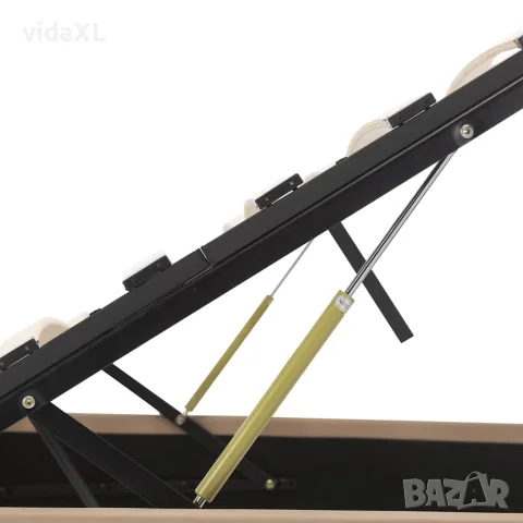 vidaXL Легло с повдигащ механизъм капучино изкуствена кожа 180x200 cм, снимка 7 - Спални и легла - 56146557