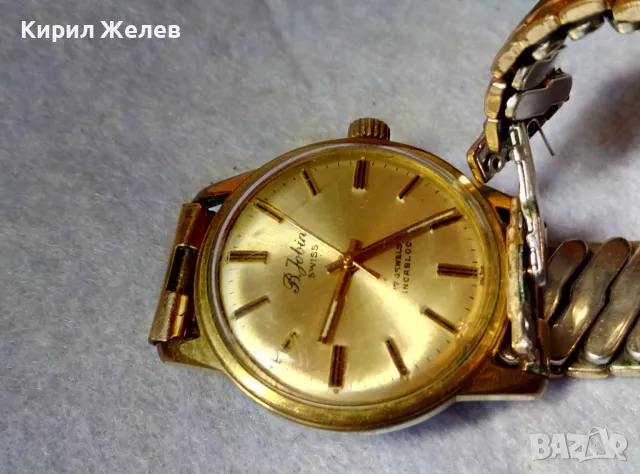 R.Jobin 17 JEWELS INCABLOC Стар ПОЗЛАТЕН ШВЕЙЦАРСКИ РЪЧЕН ЧАСОВНИК РАБОТЕЩ с ПОЗЛАТЕНА ВЕРИЖКА 49567, снимка 5 - Антикварни и старинни предмети - 48442556