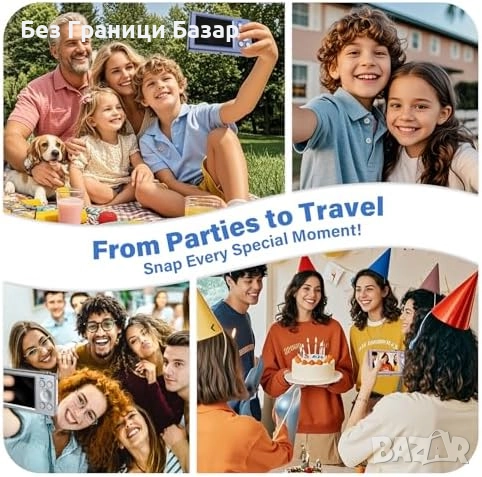 Нова Камера за деца 50MP + 1080P видео, селфи дисплей, ретро дизайн, снимка 5 - Фотоапарати - 51500718