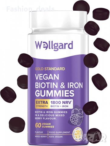 Нови Дъвчащи биотинови витамини 60 броя за кожа и коса Добавки с вкус на горски плодове