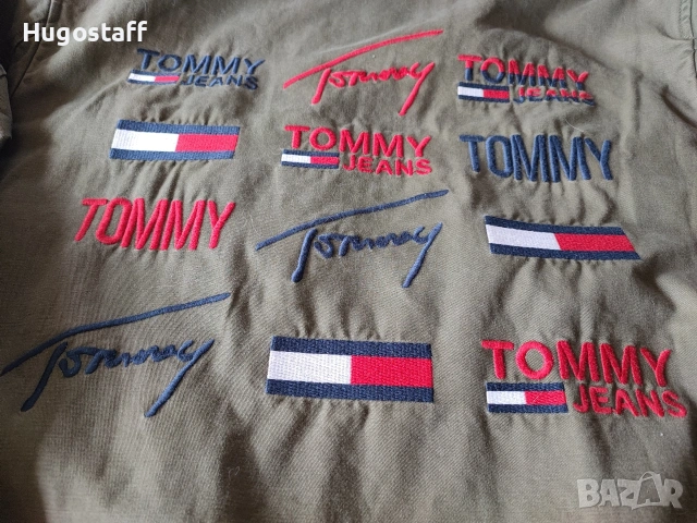 Военно Tommy Jeans TJM CARGO JACKET мъжко яке military Style зелено памук ХЛ , снимка 3 - Якета - 53281724