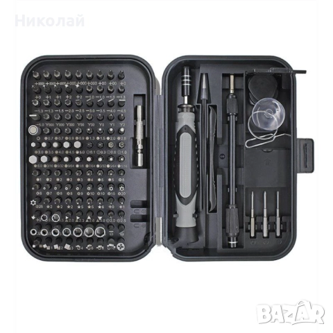 Комплект инструменти AIDA A-130in1, дръжка, 120 накрайника, 2 удължителя, пинсета, шпатула, SIM ключ