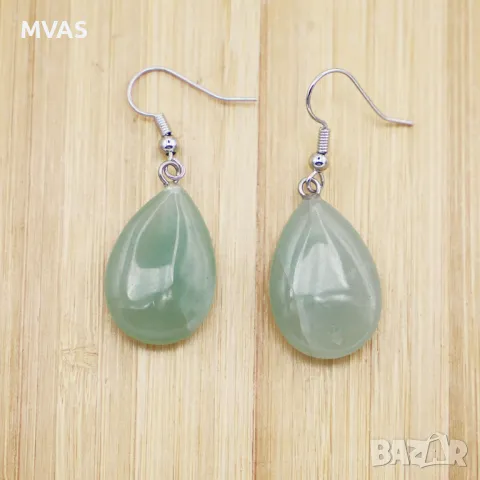 Нови дамски обеци зелен авантюрин