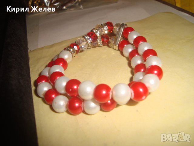 КРАСИВА ГРИВНА ПЕРЛИ КРИСТАЛИ 24793, снимка 4 - Гривни - 34339583