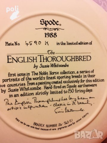 колекционерска порцеланова чиния Spode, снимка 9 - Декорация за дома - 44298505