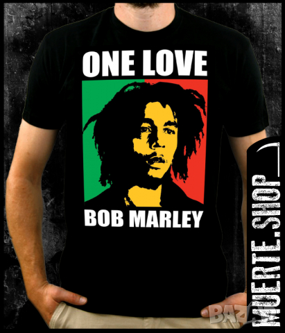 Тениска с щампа ONE LOVE BOB MARLEY, снимка 1 - Тениски - 36210230