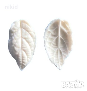 листо роза с релеф дълго  2 части вейнър силиконов молд форма фондан шоколад тесто декор