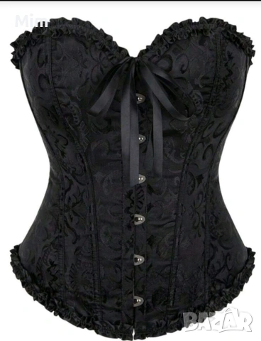 4XL Черен сатенен корсет , снимка 2 - Корсети, бюстиета, топове - 53662341