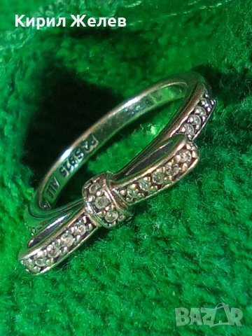 PANDORA Скъпоценен СРЕБЪРЕН ПРЪСТЕН ПАНДЕЛКА РОДИРАНО СРЕБРО Маркиран P2 S 925 ALE 48 ПАНДОРА 32377 , снимка 6 - Пръстени - 38332731