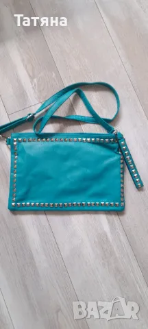Тюркоазена малка чанта за през рамо