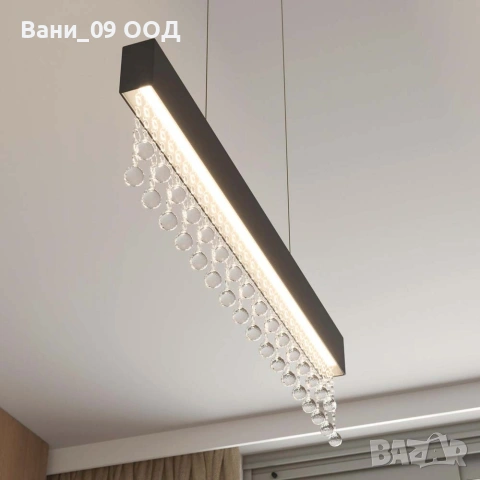 Луксозен полилей със стъклени кристали, снимка 4 - Полилеи - 53859331