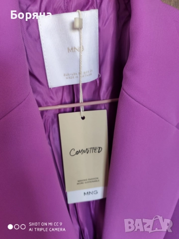 Mango нов с етикет дамски блейзър сако в разкошен цвят орхидея, снимка 7 - Сака - 52815924