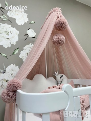 Балдахин за бебешко легло декор стая, бебешко креватче балдахини, снимка 7 - Кошарки - 40932197