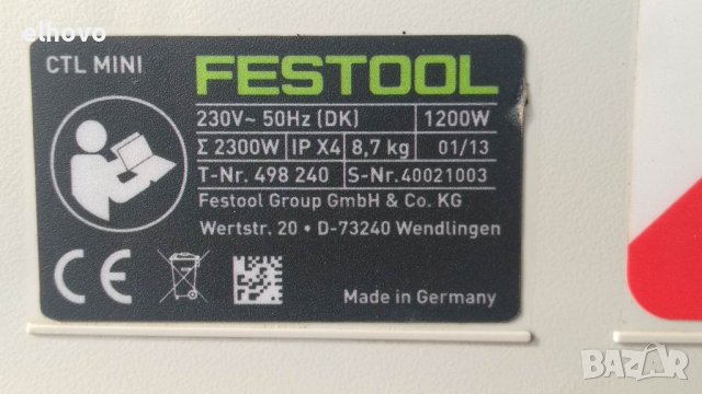 Прахосмукачка Festool CTL MINI, снимка 6 - Прахосмукачки - 39950005