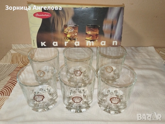 Чаши за уиски Karaman с логото на Shell. Произведени 80 те Неизползвани с оригиналната кутия. 