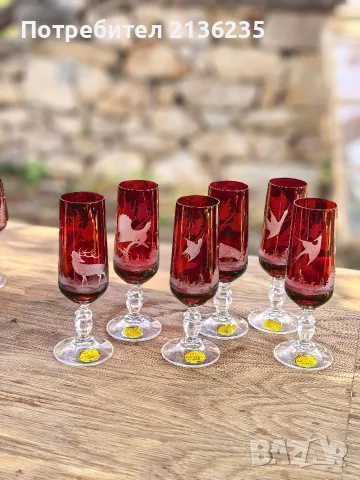 Кристални чаши Egermann , снимка 11 - Антикварни и старинни предмети - 55816541
