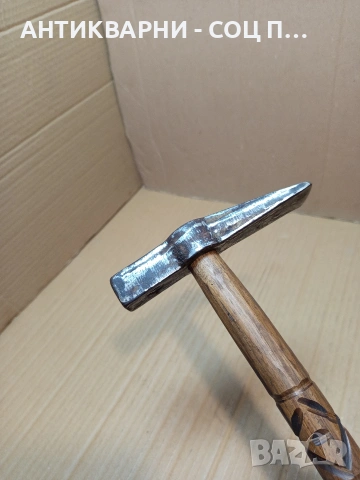 Соц Стар Каменоделски Чук 0.800кг С Дръжка От Дрян НОМЕР 594., снимка 7 - Антикварни и старинни предмети - 53446150