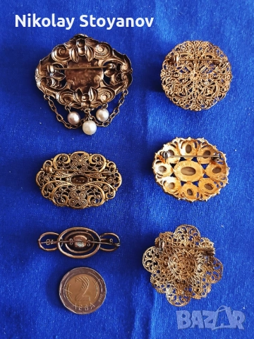 Стари брошки (Сет4), снимка 2 - Антикварни и старинни предмети - 51589679