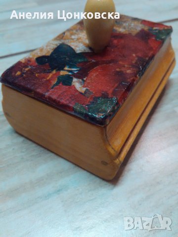 Дърв.кутия с коледни мотиви, снимка 1