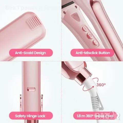 Нова Керамична преса за коса с 42 мм широки плочи идеална за гъста коса, снимка 8 - Преси за коса - 48619377