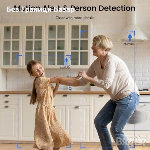 Нова Домашна охранителна камера 2K, 2-way talk, TF/Cloud, RTSP, 2.4GHz, снимка 6 - IP камери - 53571904