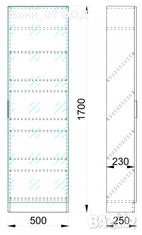 Голям шкаф за обувки с огледална врата, снимка 3 - Шкафове - 36075145