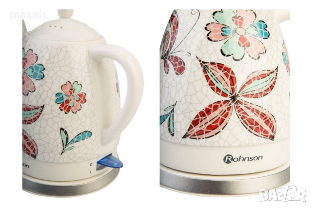 Керамична електрическа кана Rohnson R-7802 * Гаранция 2 години, снимка 5 - Кани - 42667184