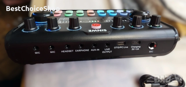 Комплект за подкаст Sinwe Студиен миксер с кондензаторен микрофон, Plug & Play, за компютър и смартф, снимка 5 - Микрофони - 53625078