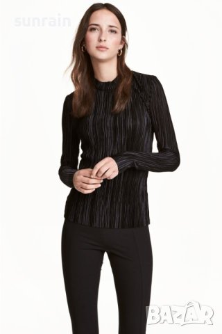 дамска черна блуза Long-sleeved top солей