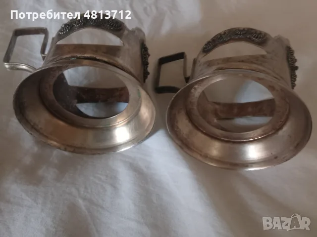 Винтидж комплект два подстакана, снимка 3 - Антикварни и старинни предмети - 55854363