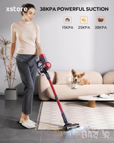 Безжична прахосмукачка Cordless Vacum Cleaner Buture VC50 Red, снимка 6 - Прахосмукачки - 52795679