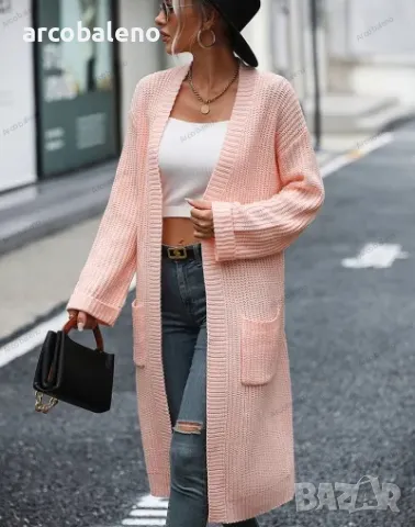 Елегантна дълга дамска модна жилетка, 5цвята , снимка 12 - Жилетки - 42136463