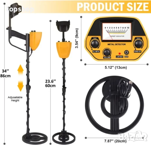 Професионален металотърсач / металдетектор с прецизна функция и режим на диска, макс. 1м. дълбочина, снимка 4 - Друга електроника - 50555712