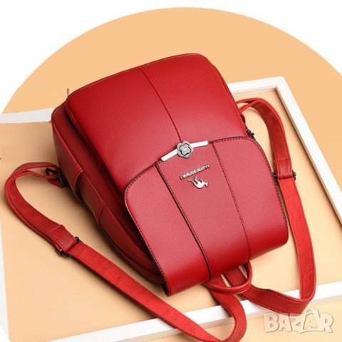 Дамска раница Dasha Red, снимка 2 - Раници - 41479017
