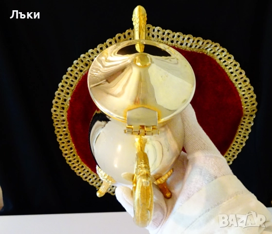 Бронзова кана,дебела позлата,барок. , снимка 8 - Антикварни и старинни предмети - 51556220