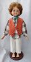 Порцеланова декоративна кукла със стойка момче с очила, снимка 1 - Колекции - 41845782