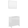 vidaXL Комплект мебели за баня, бял гланц, ПДЧ（SKU:802657