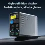 Настолна GaN зарядна станция с 6 порта и LCD дисплей, USB-C до 140 W, снимка 7