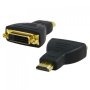 Преходник DeTech, HDMI/M – DVI24+1/F, Черен