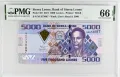Сиера Леоне 5000 леони 2021 година  PMG 66, снимка 1
