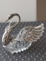Прекрасен Сребърен съд за хайвер''лебед''-сребро- кристал ,сребърни, снимка 1 - Сервизи - 41473223