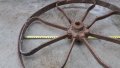 масивно ковано възрожденско колело от двуколка, каруца, снимка 9