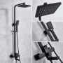 Комплект душ колона, стенен монтаж, двойно управление, керамика, 131-200 мм, черна, снимка 5
