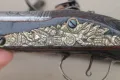 Чифт кремъчни пистолети със сребърен обков и набивка, снимка 13