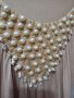 Разтегателна блуза с декорация от перли и малки рапанчета, снимка 3