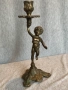  месингов свещник  държач за свещ с ангел, снимка 1