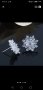 Нови блестящи обеци снежинки сребристи, снимка 4