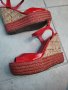 Червени сандали на платформа , снимка 4