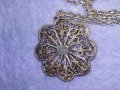 СТАРИНЕН ФИЛИГРАНЕН СРЕБЪРЕН РЕТРО МЕДАЛЬОН РЪЧНА РАБОТА със СРЕБЪРНА СРЕБРО 925 ФИНА ВЕРИЖКА 40015, снимка 5