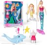 Игрален комплект за деца с кукла принцеса русалка, делфин и аксесоари, снимка 4